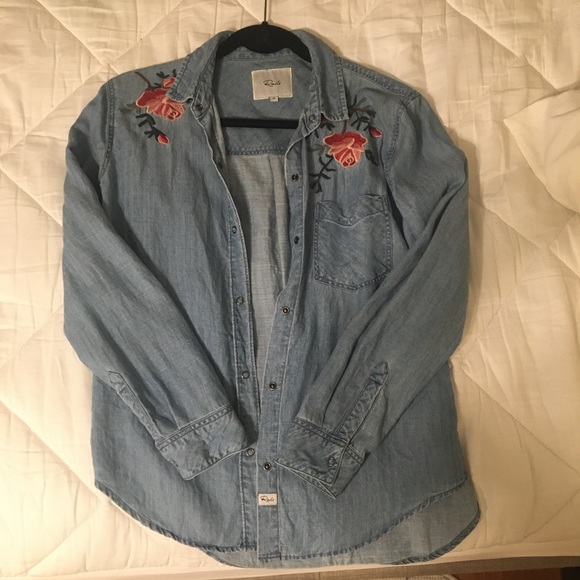 Rails embroidered denim shirt - Picture 2 of 4